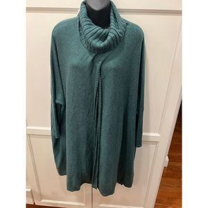Women's Teal Turtleneck Sweater